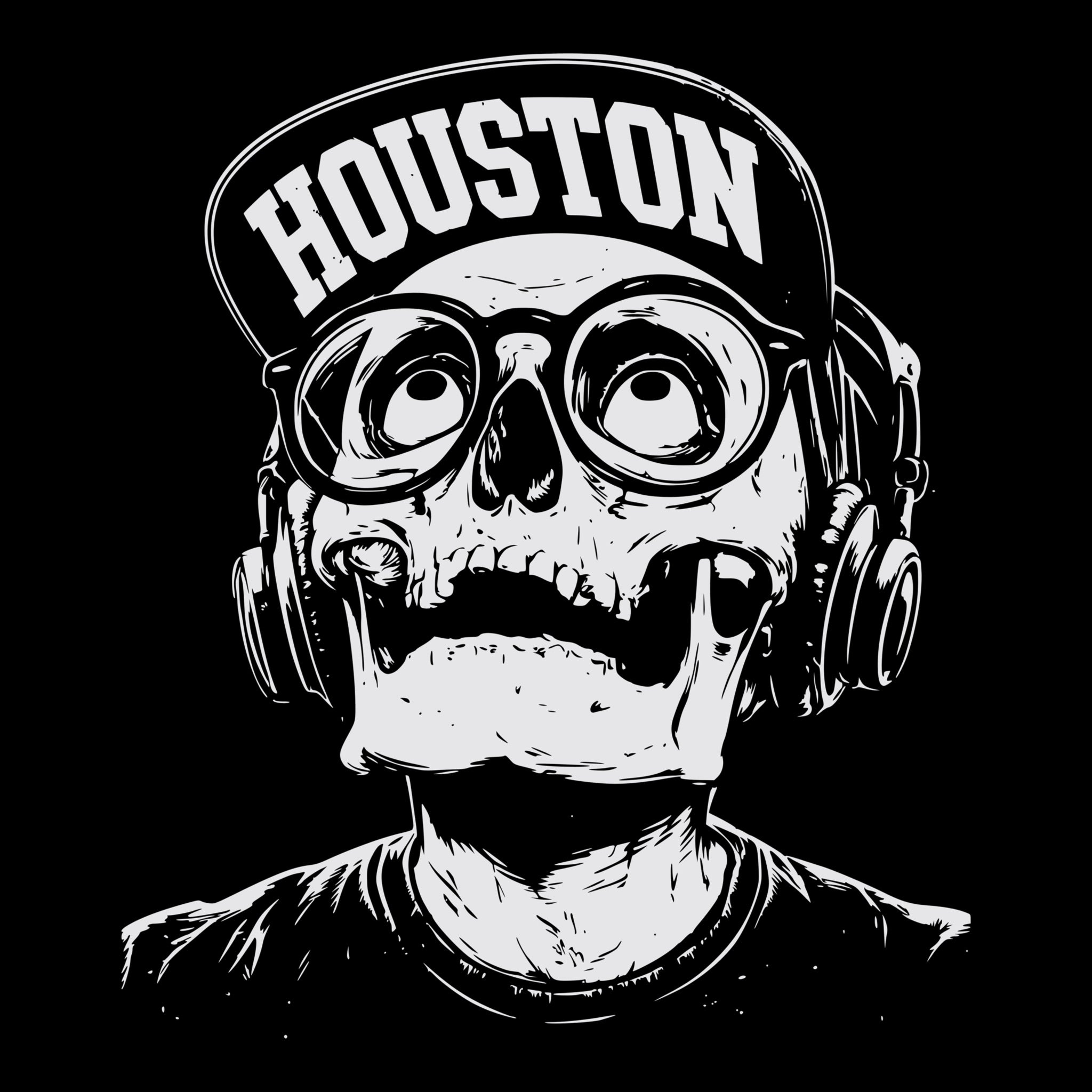 Houston Brim Tee Black Design