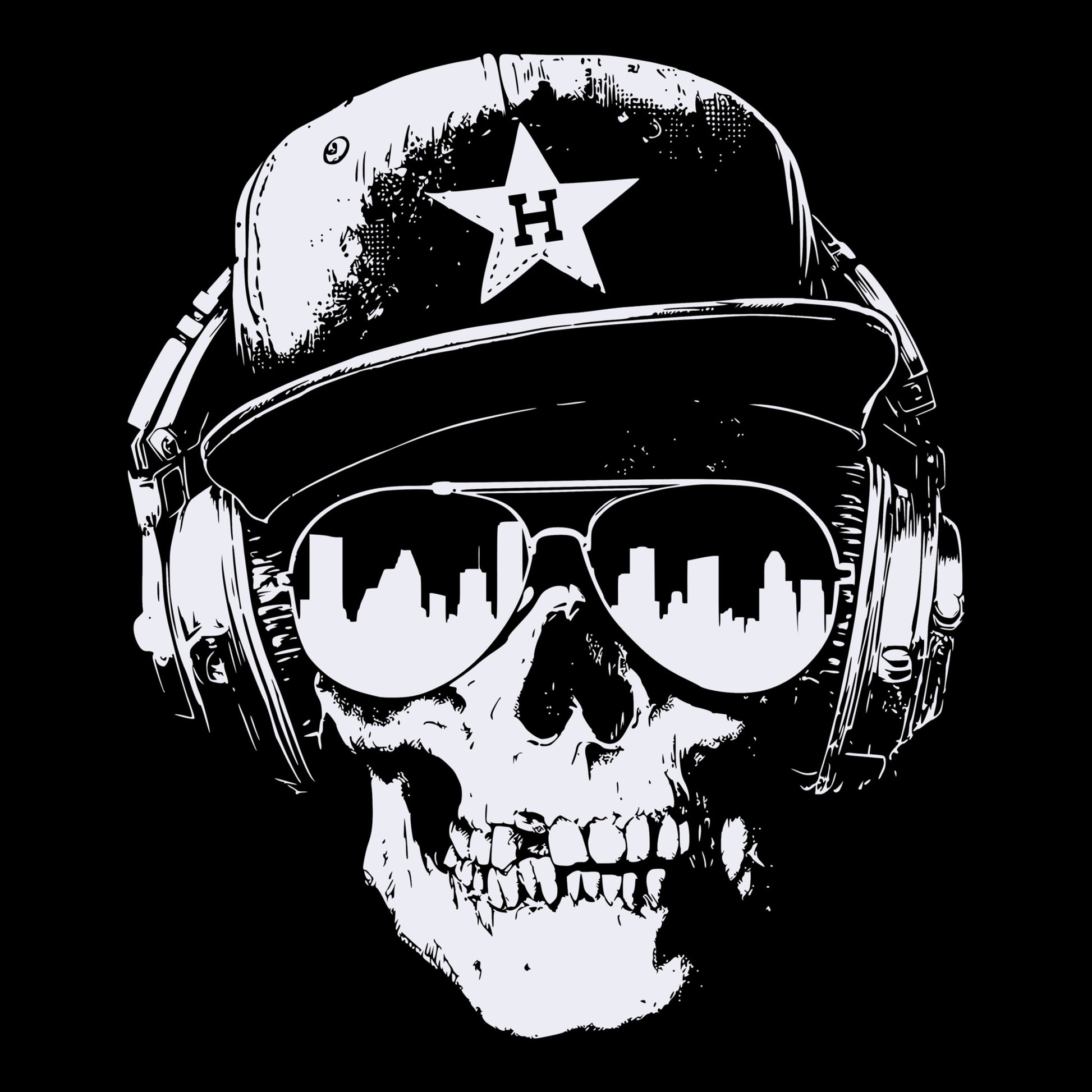 Houston Smile Tee Black Design