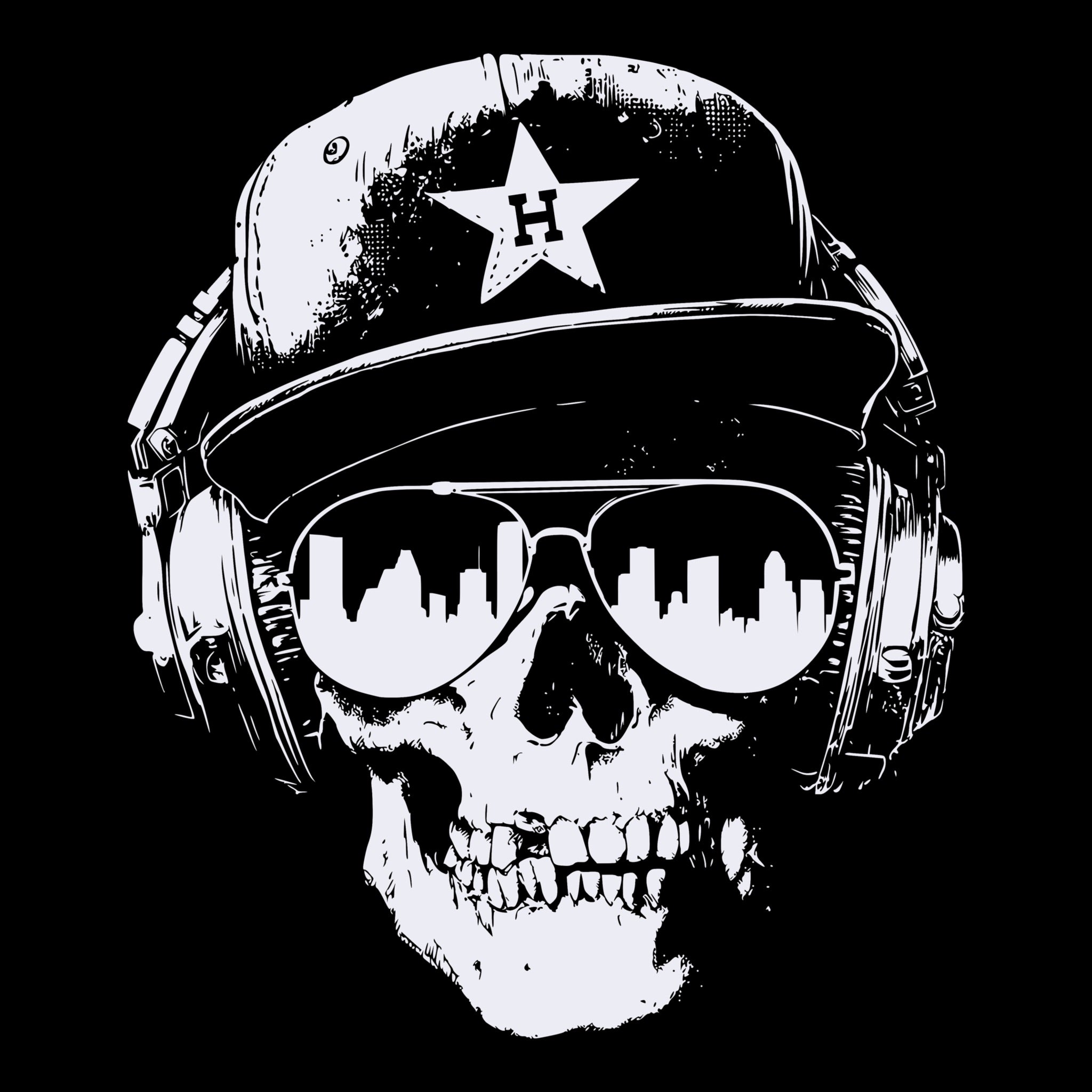 Houston Smile Tee Black Design