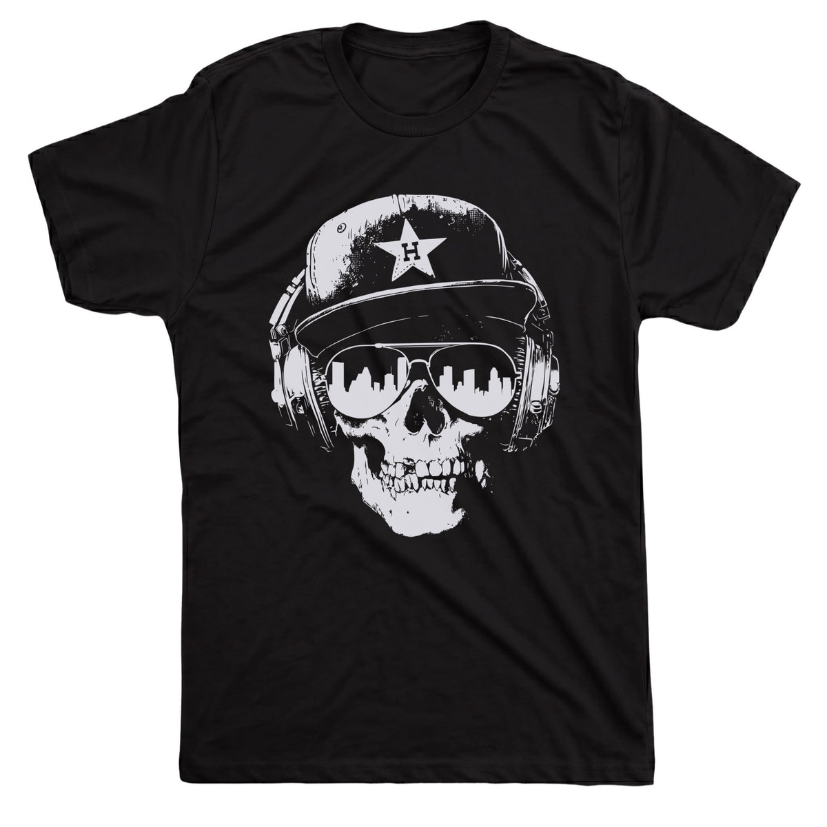 Houston Smile Tee Black Mockup