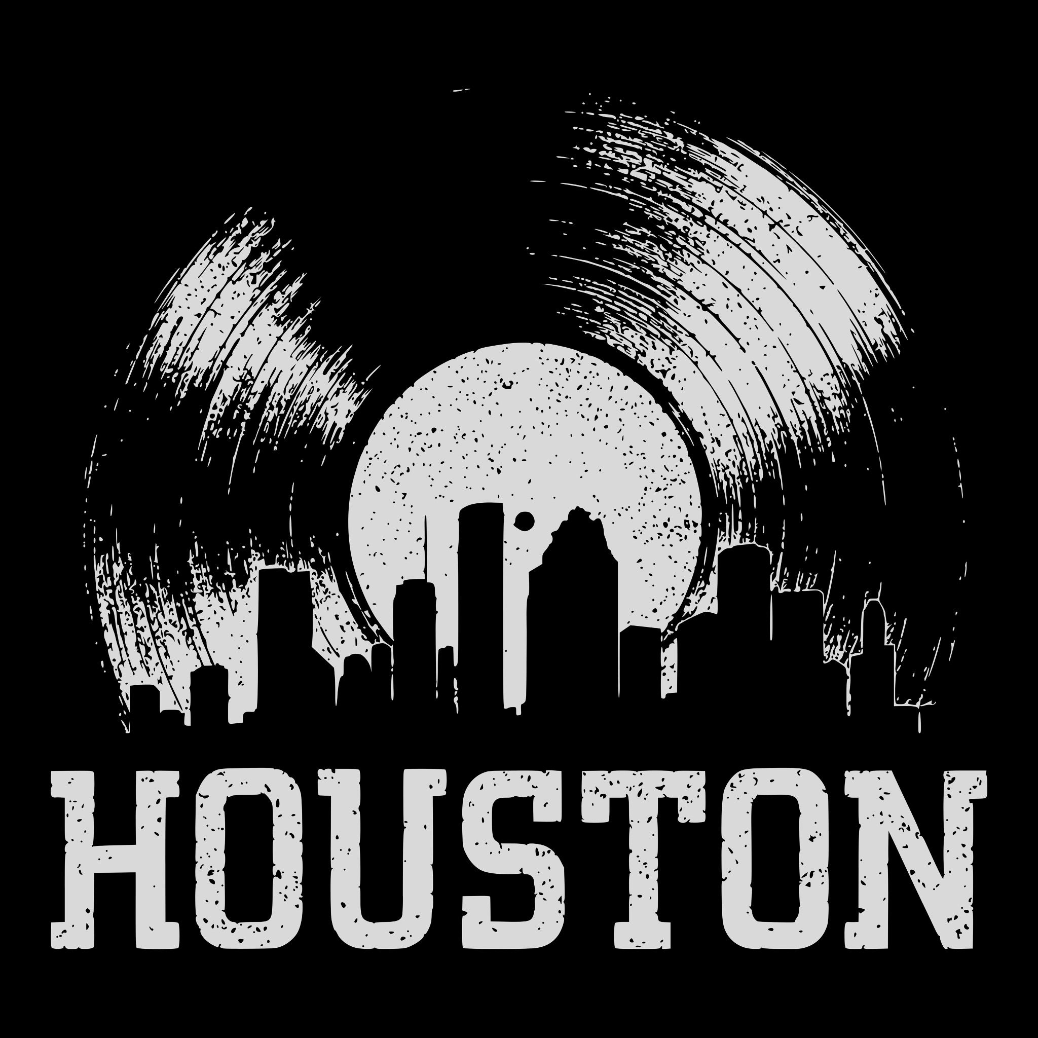 Houston Vinyl Tee Black Design
