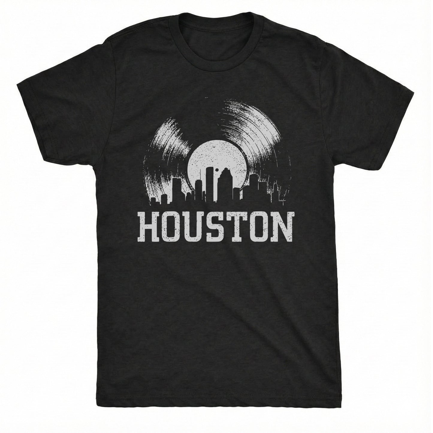 Houston Vinyl Tee Black Mockup