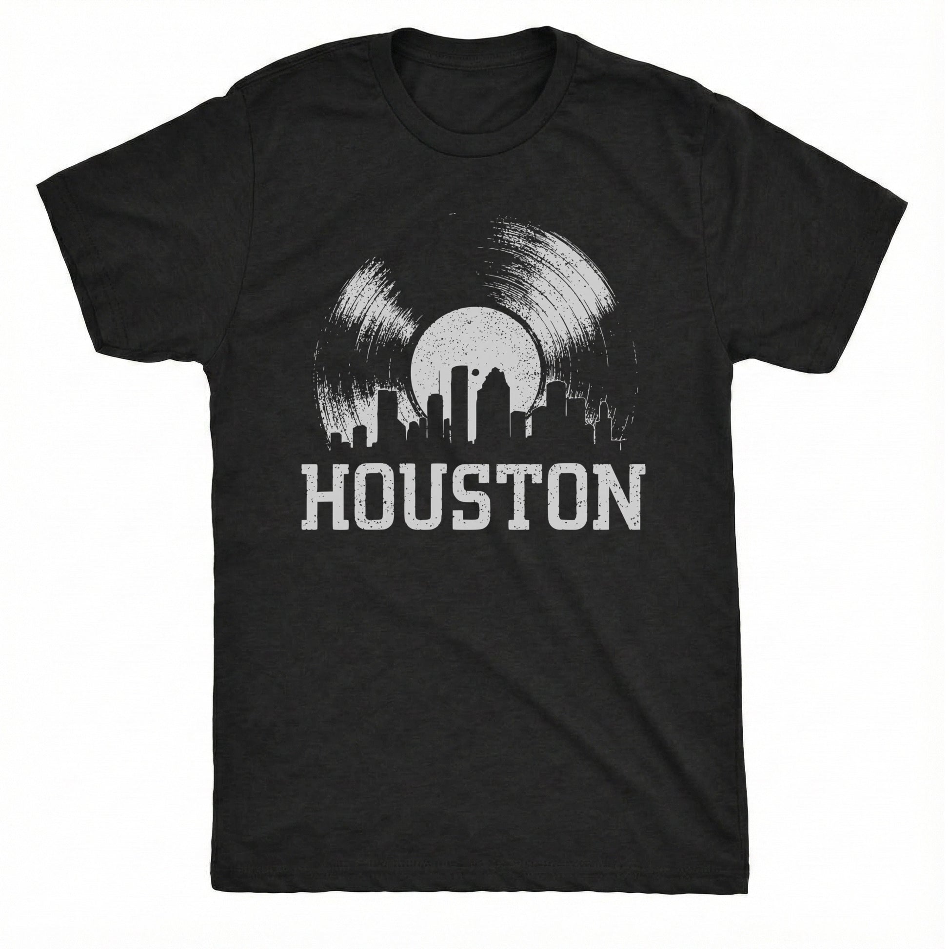 Houston Vinyl Tee Black Mockup