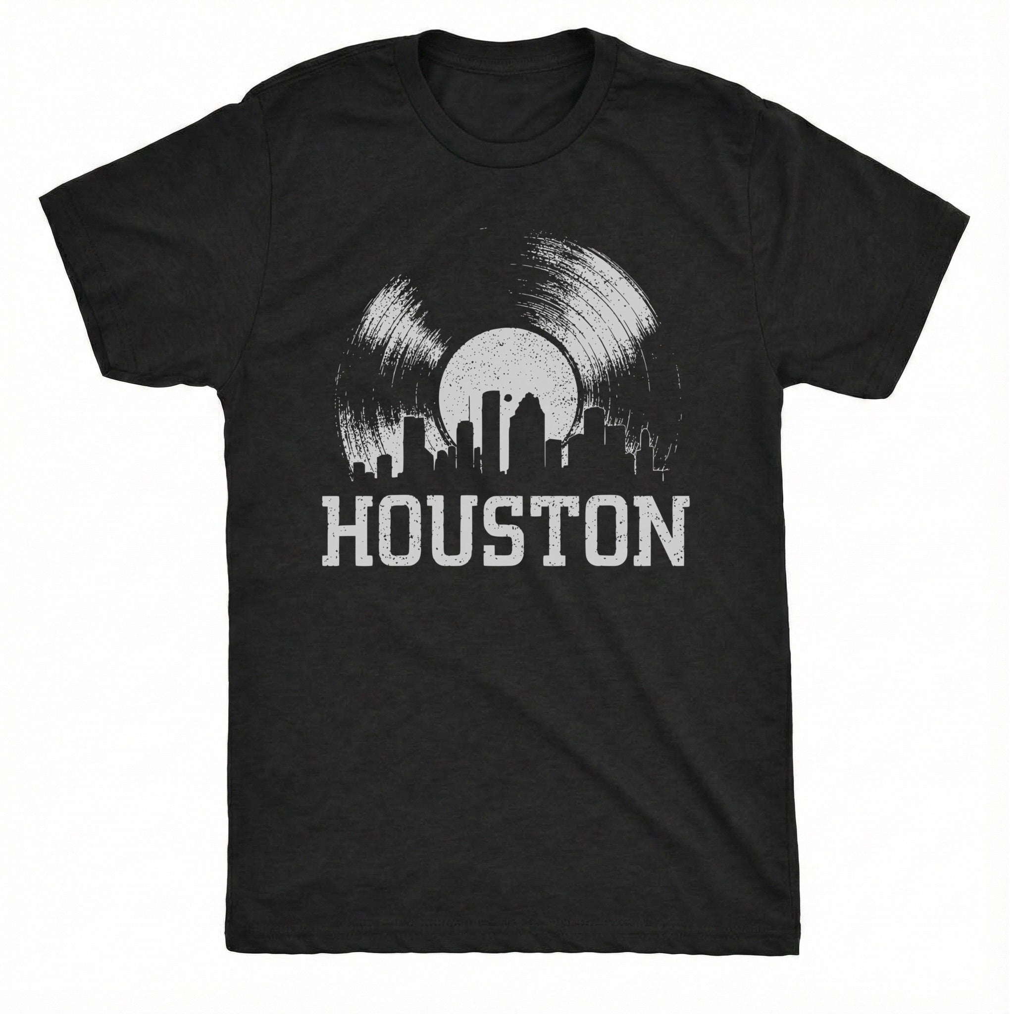 Houston Vinyl Tee Black Mockup