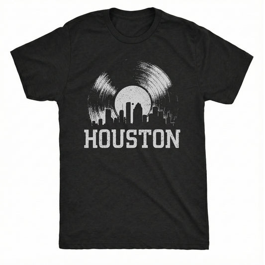Houston Vinyl Tee Black Mockup