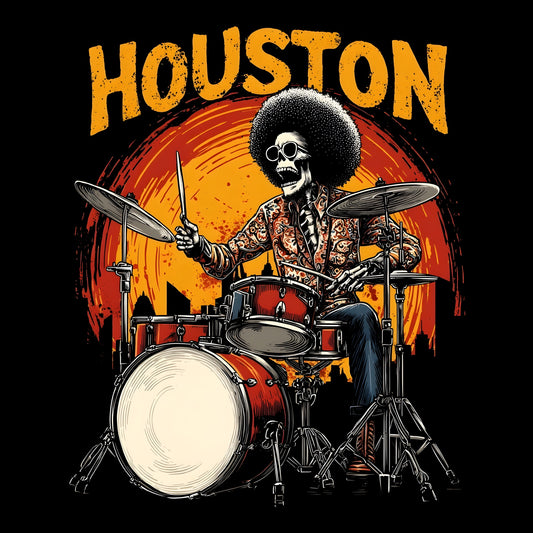 Houston Drummer T-Shirt Design