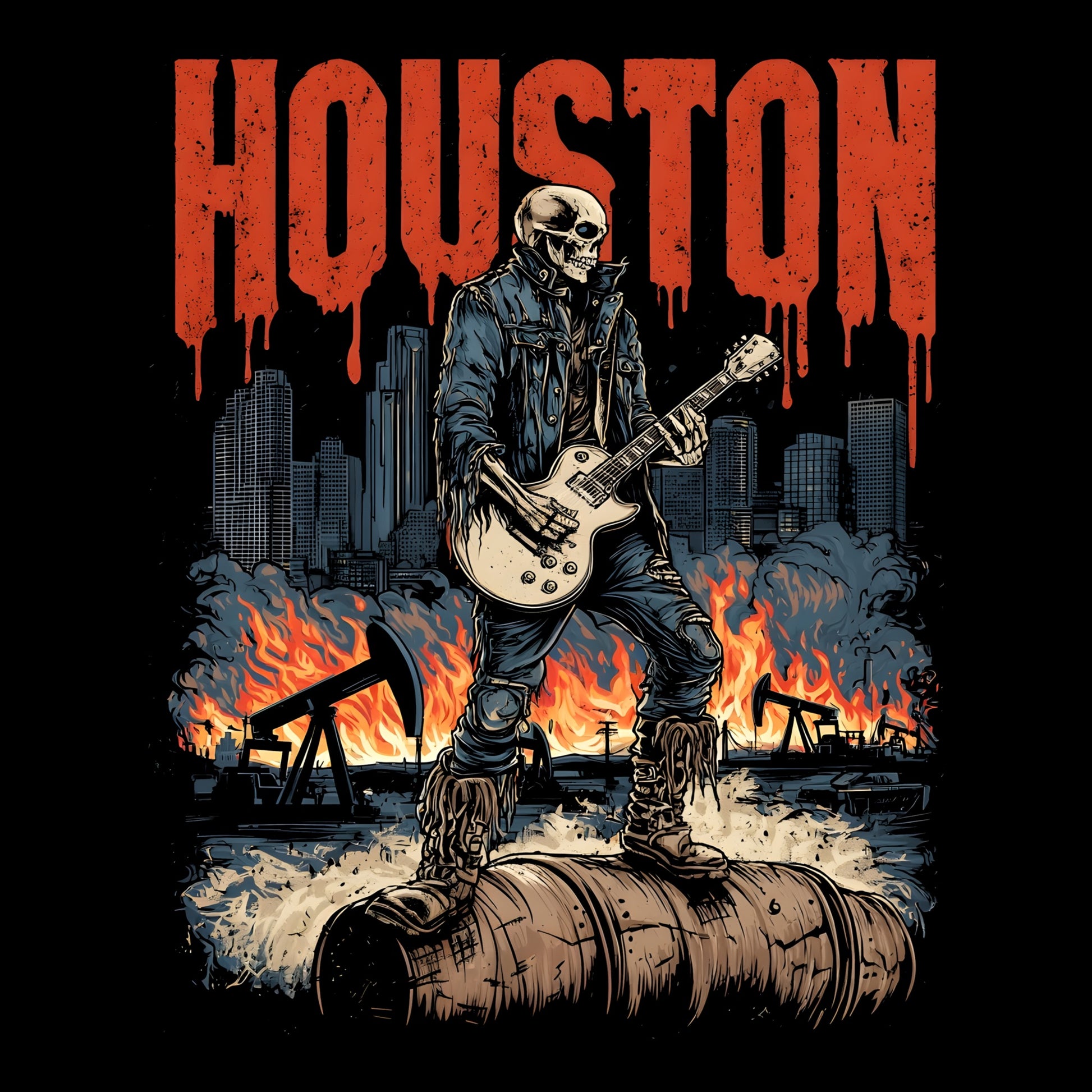 Houston Rocker T-Shirt Design