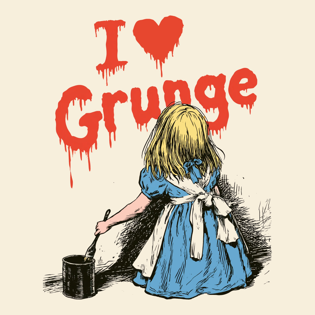 I 🖤 Grunge Tee Natural Design