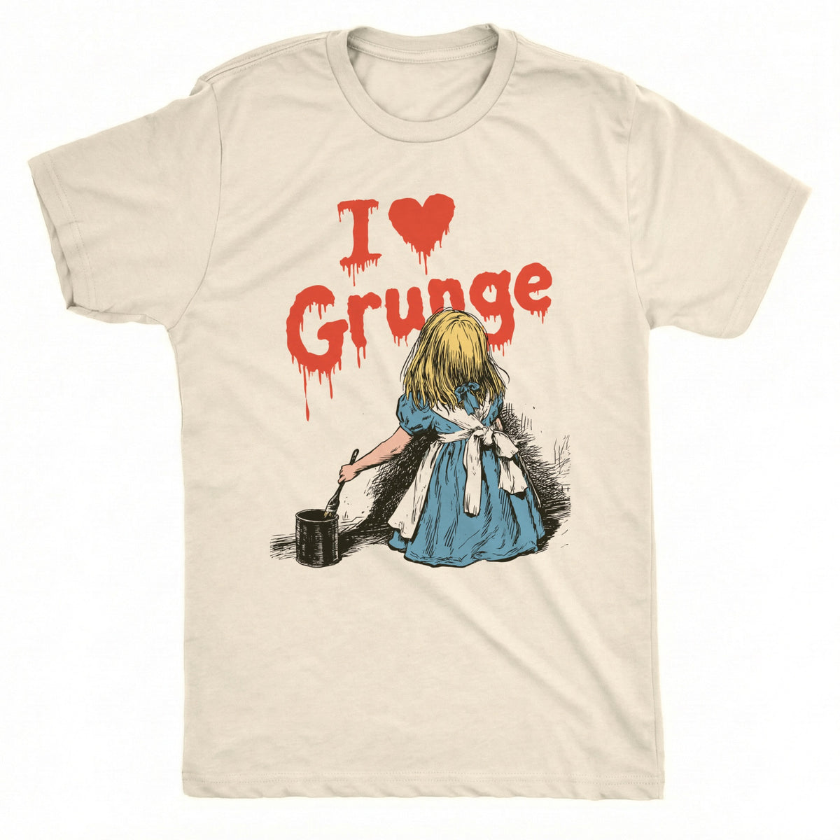 I 🖤 Grunge Tee Natural Mockup