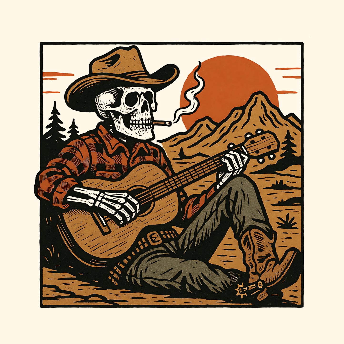 Desert Serenade T-Shirt Design Closeup