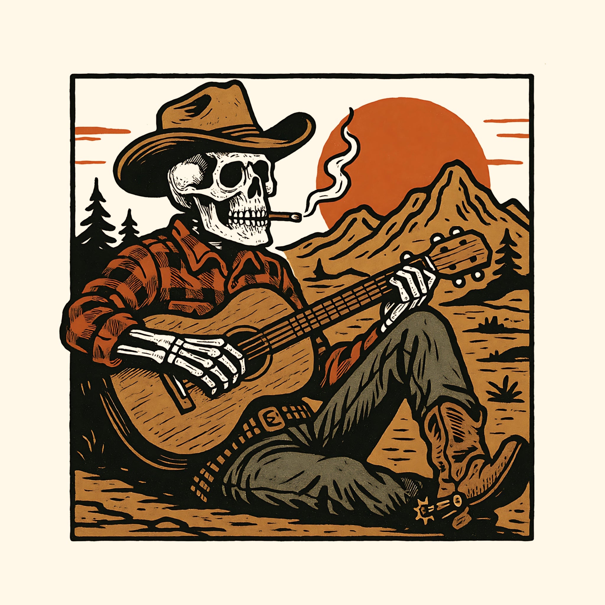 Desert Serenade T-Shirt Design Closeup