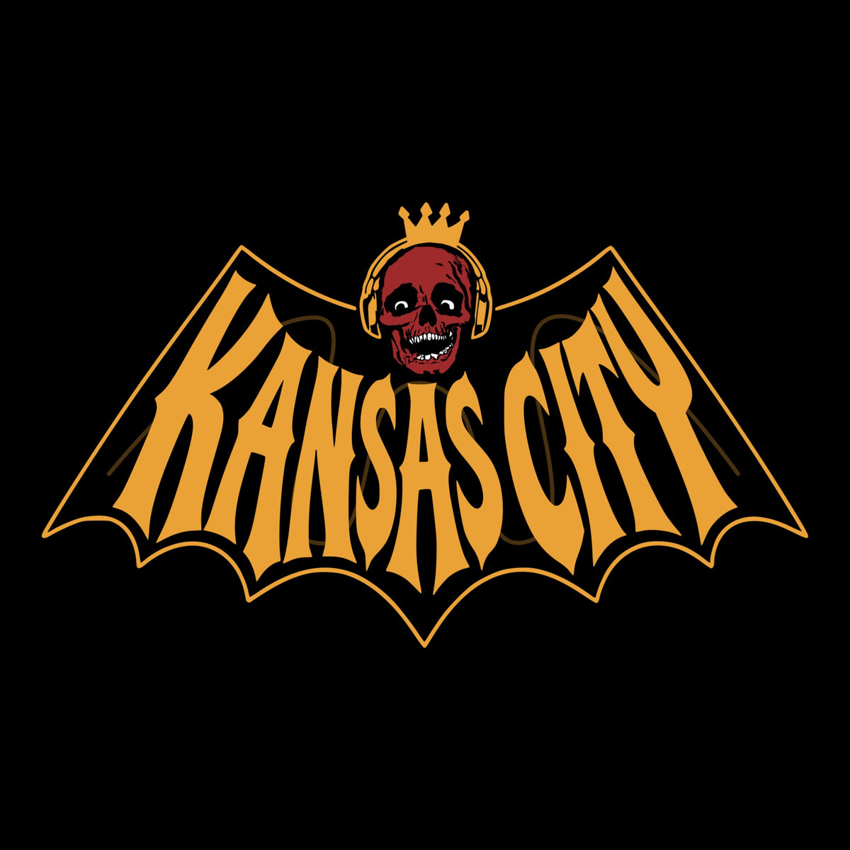 KC Bat Tee Black Design