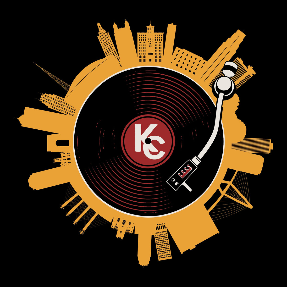 KC On Spin Tee Black Design