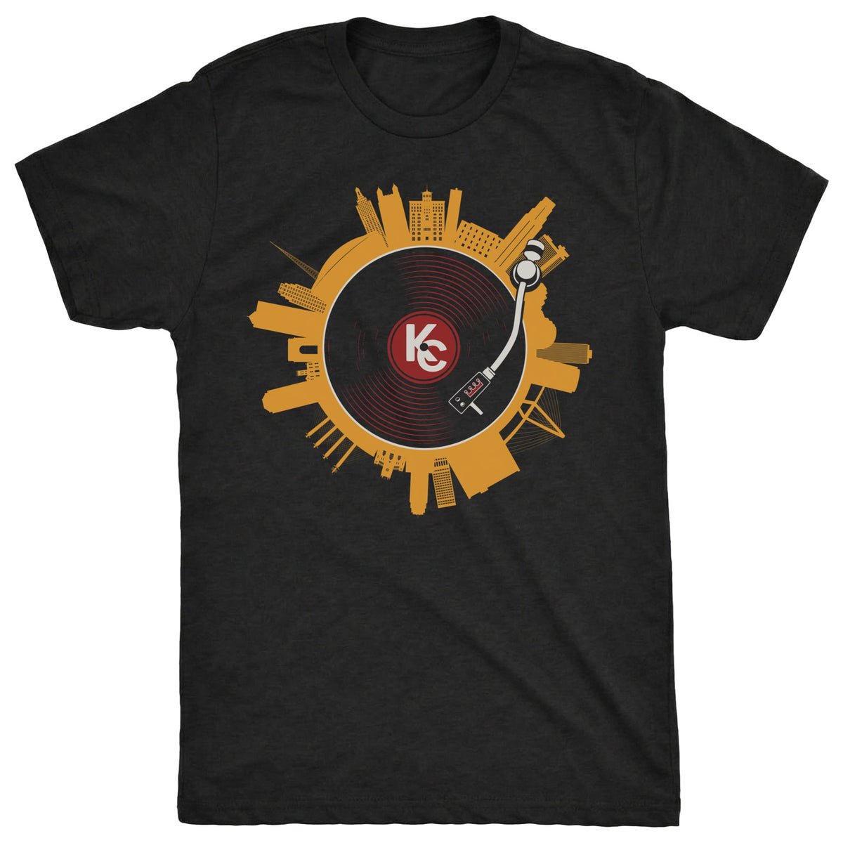 KC On Spin Tee Black Mockup