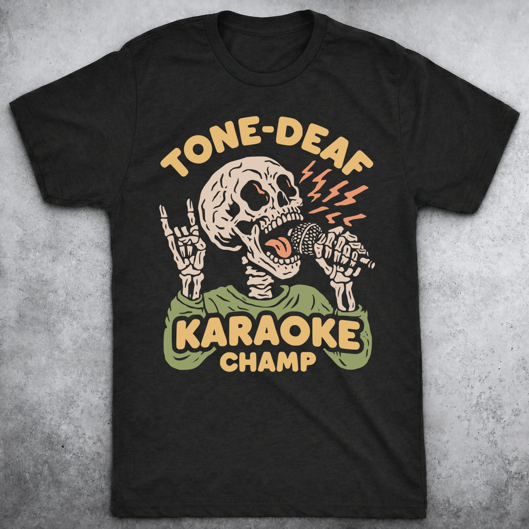 Karoke Champ Tee Black Mockup