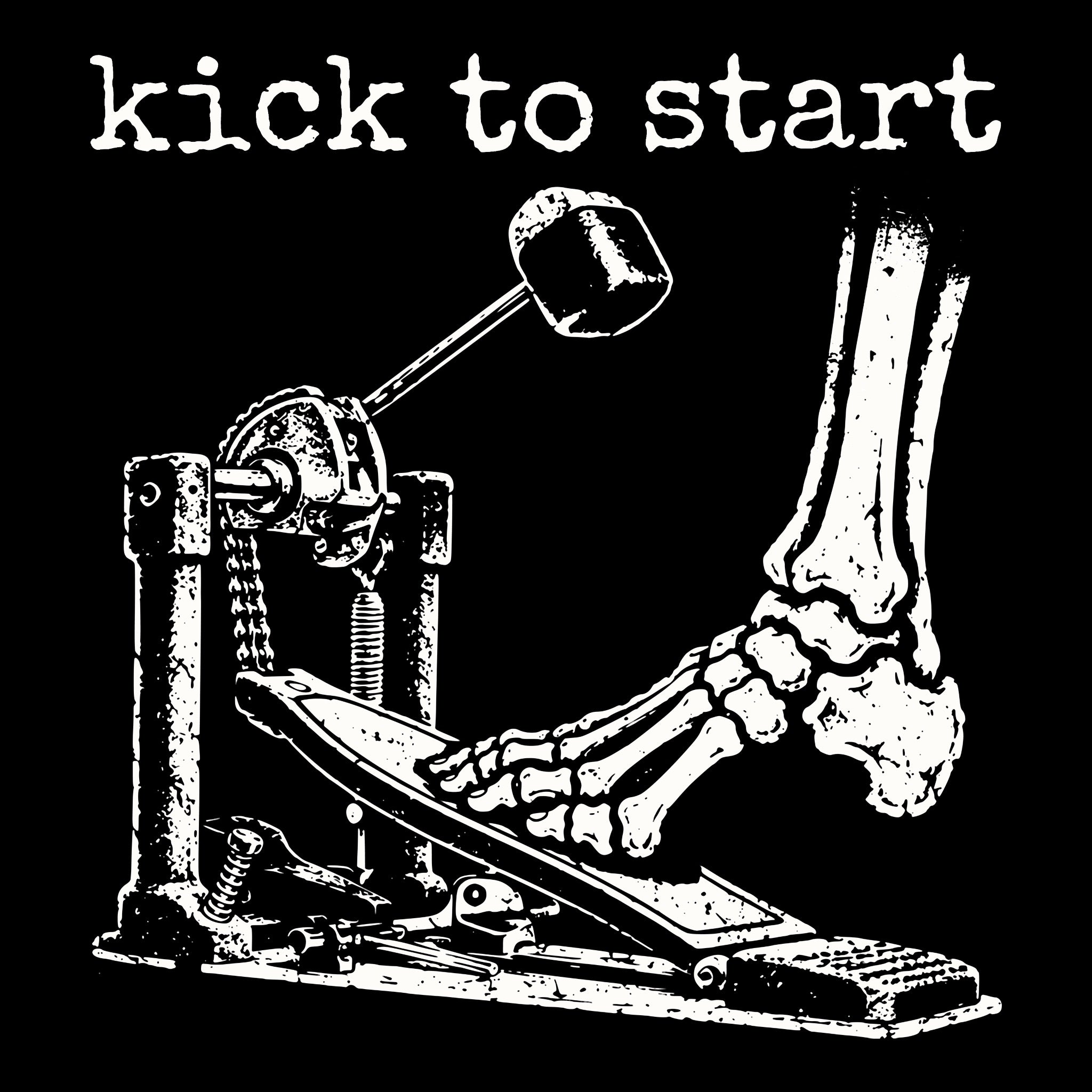 Kick To Start Tee Black Design