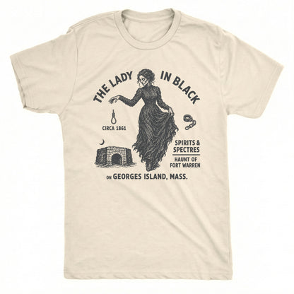 Lady in Black Tee Natural Mockup