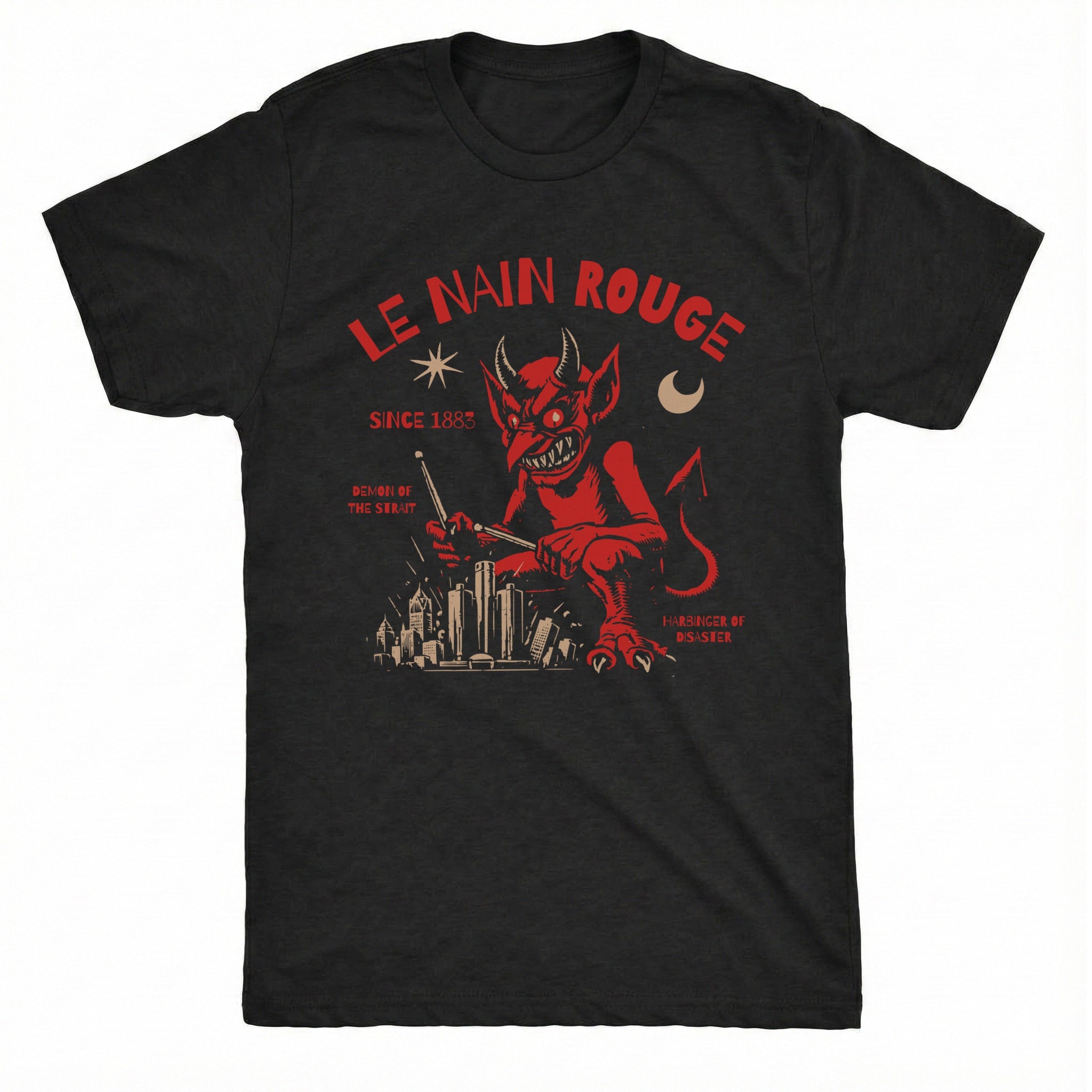 Le Nain Drums Tee Black Mockup