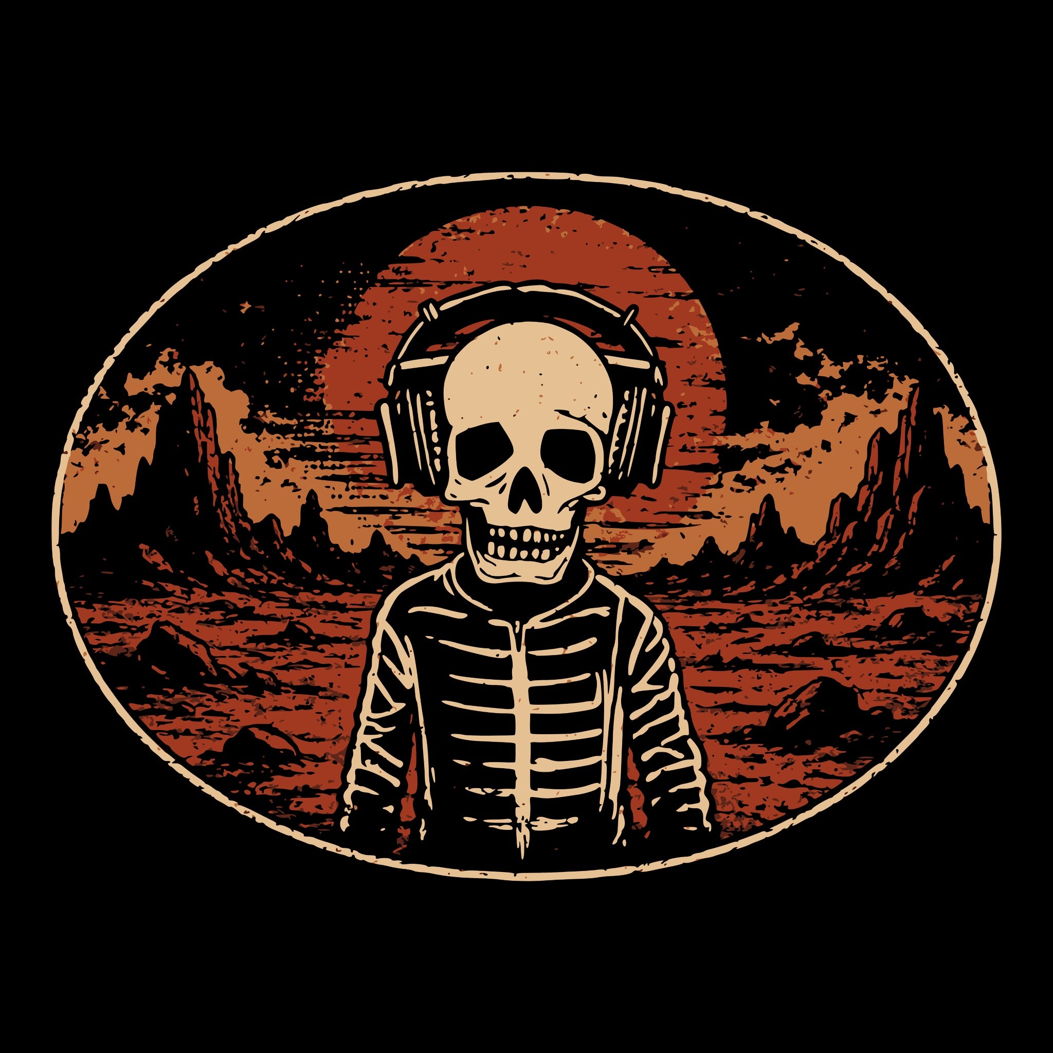 Life on Mars Tee Black Design