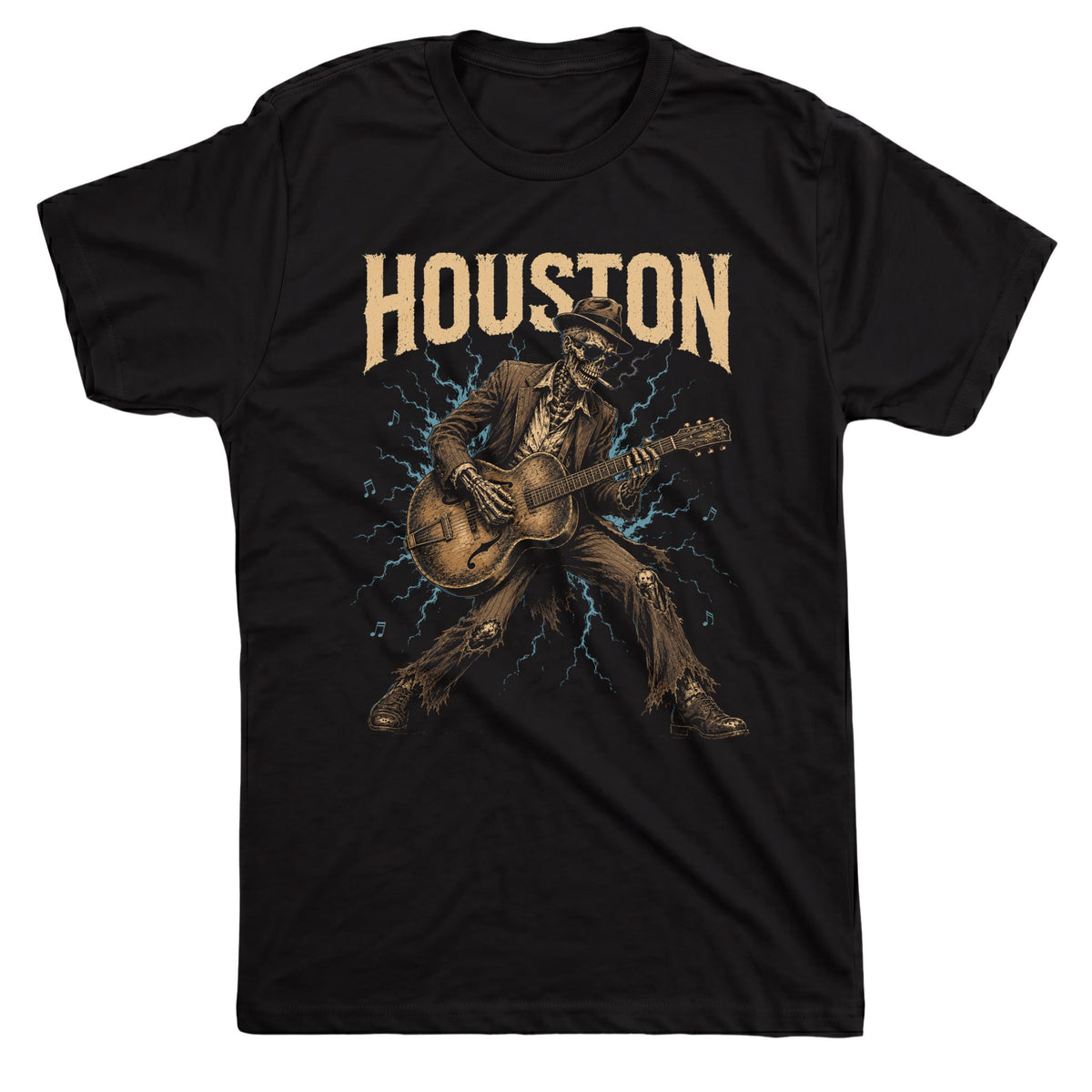 Lightnin' Blues Tee Black Mockup