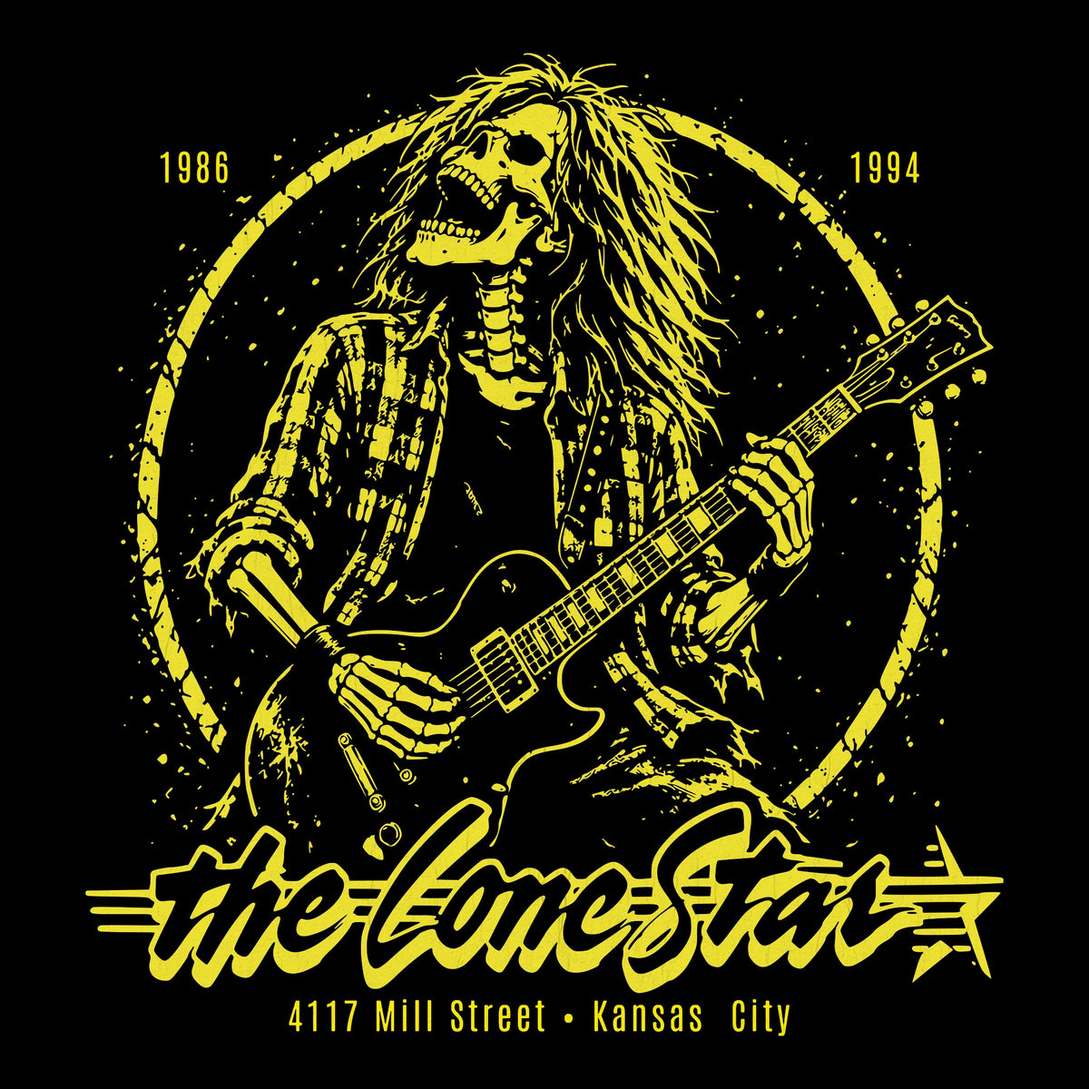 Lone Star Tee Black Design