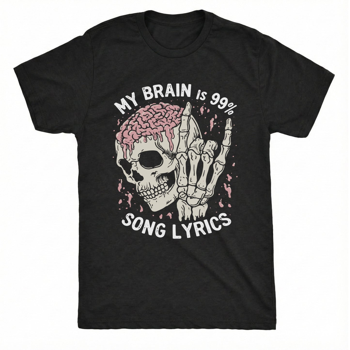 Lyric Brain Tee Black Mockup