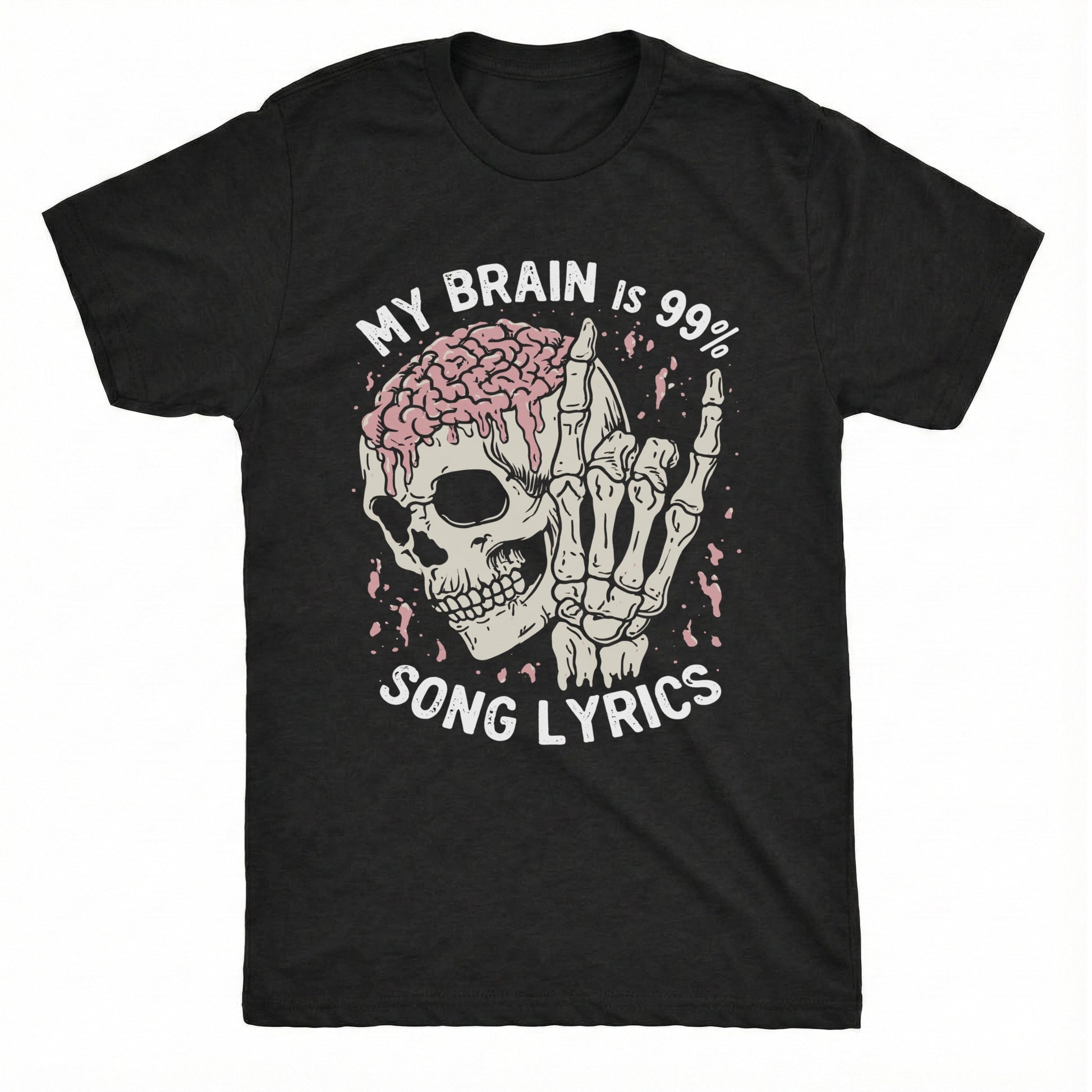 Lyric Brain Tee Black Mockup