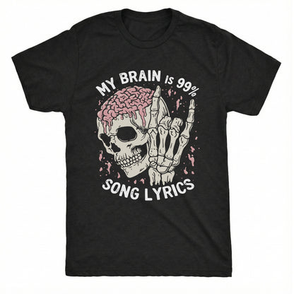 Lyric Brain Tee Black Mockup