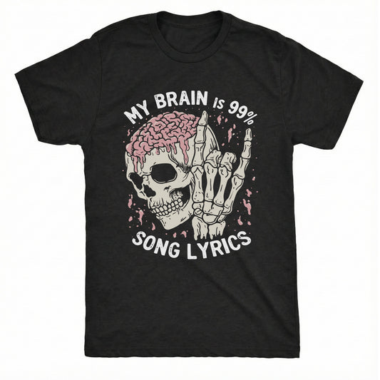 Lyric Brain Tee Black Mockup
