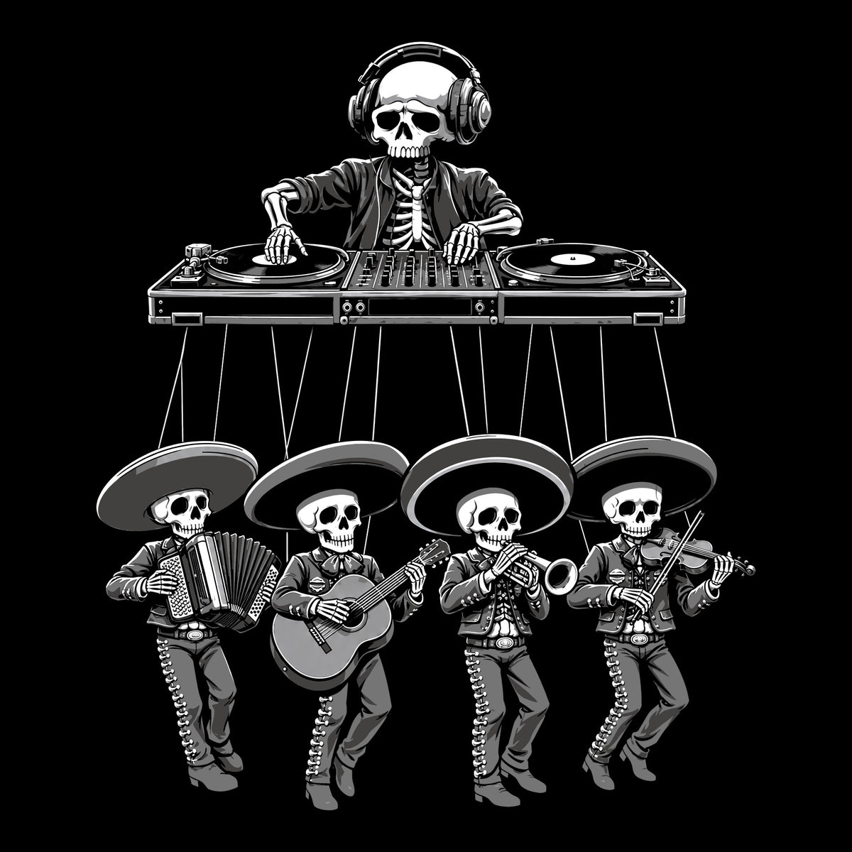 Marionnettes Tee Black Design