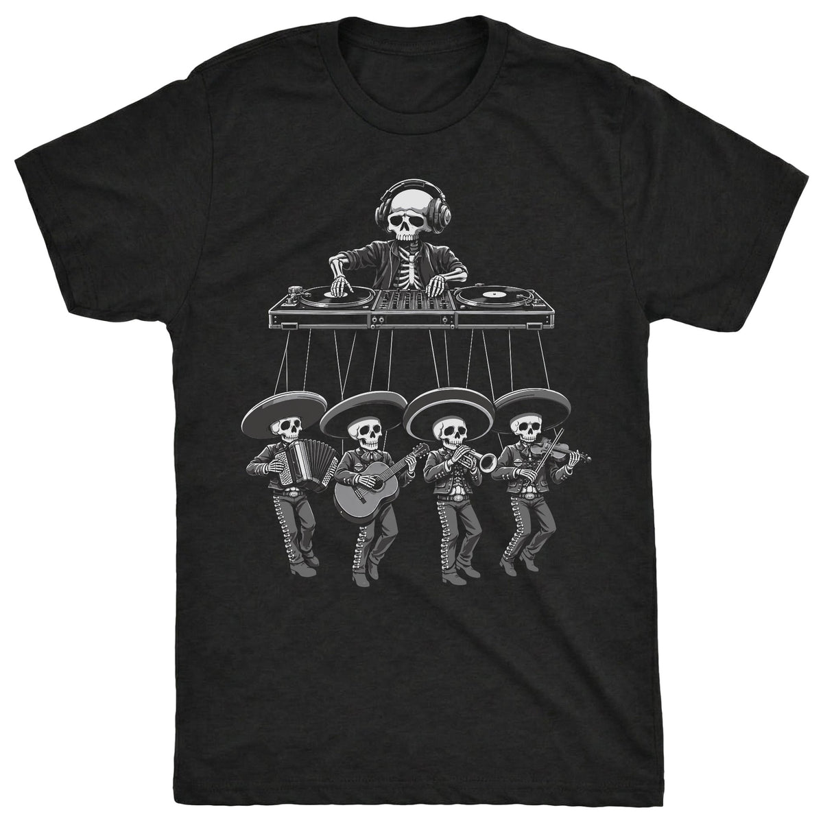 Marionnettes Tee Black Mockup