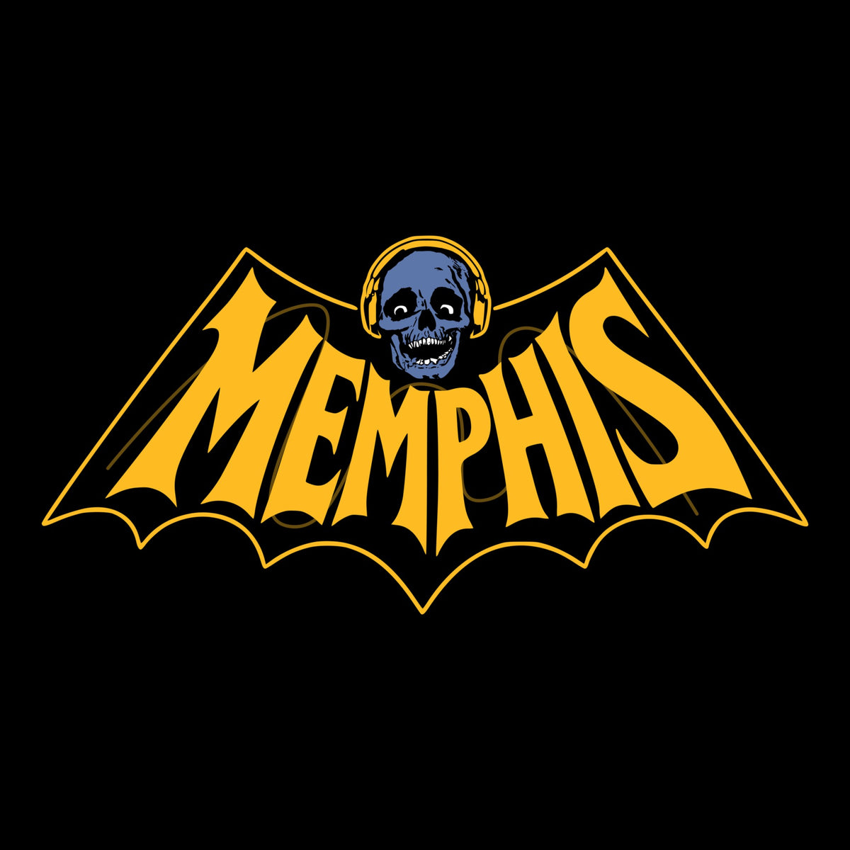 Memphis Bat Tee Black Design