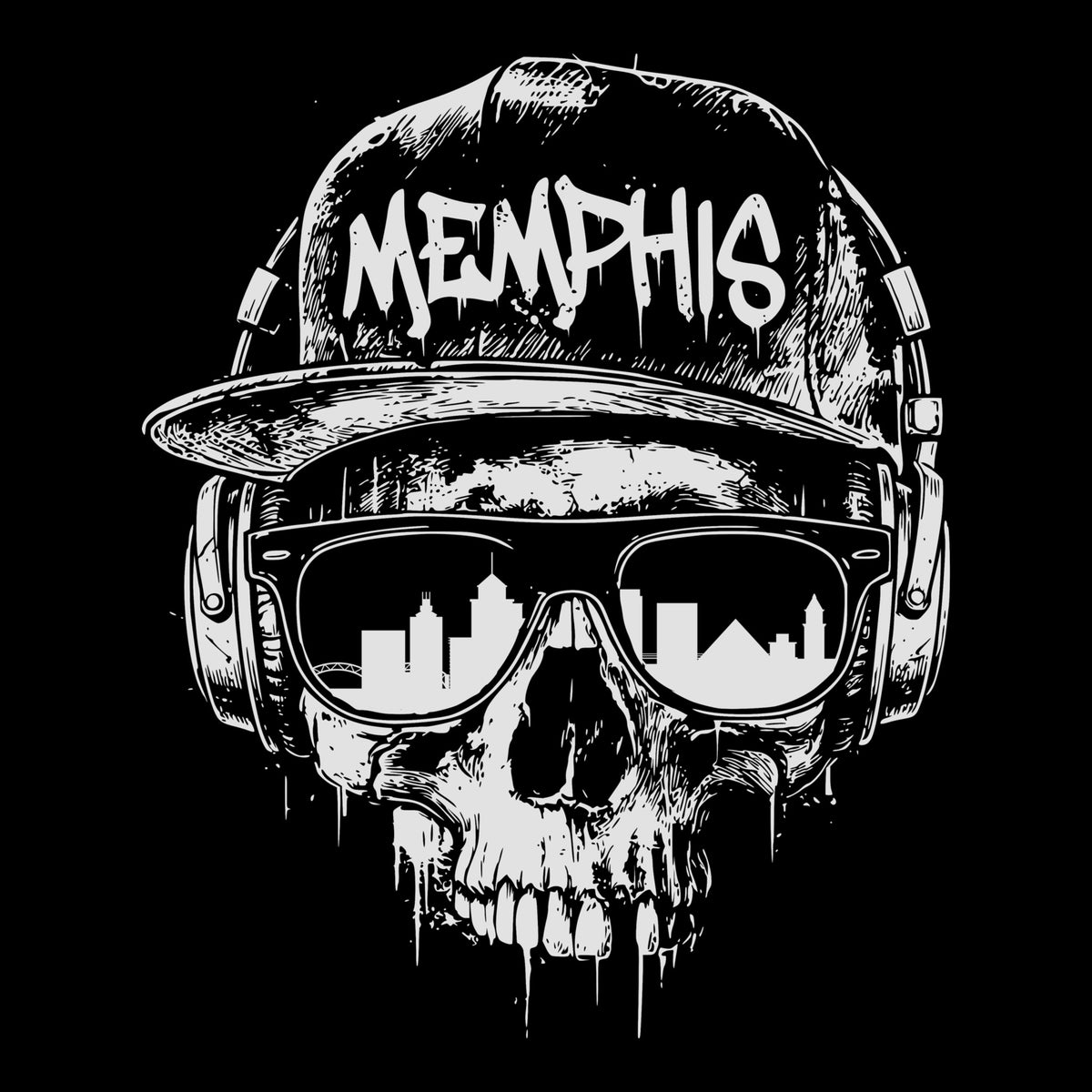 Memphis Smile Tee Black Design