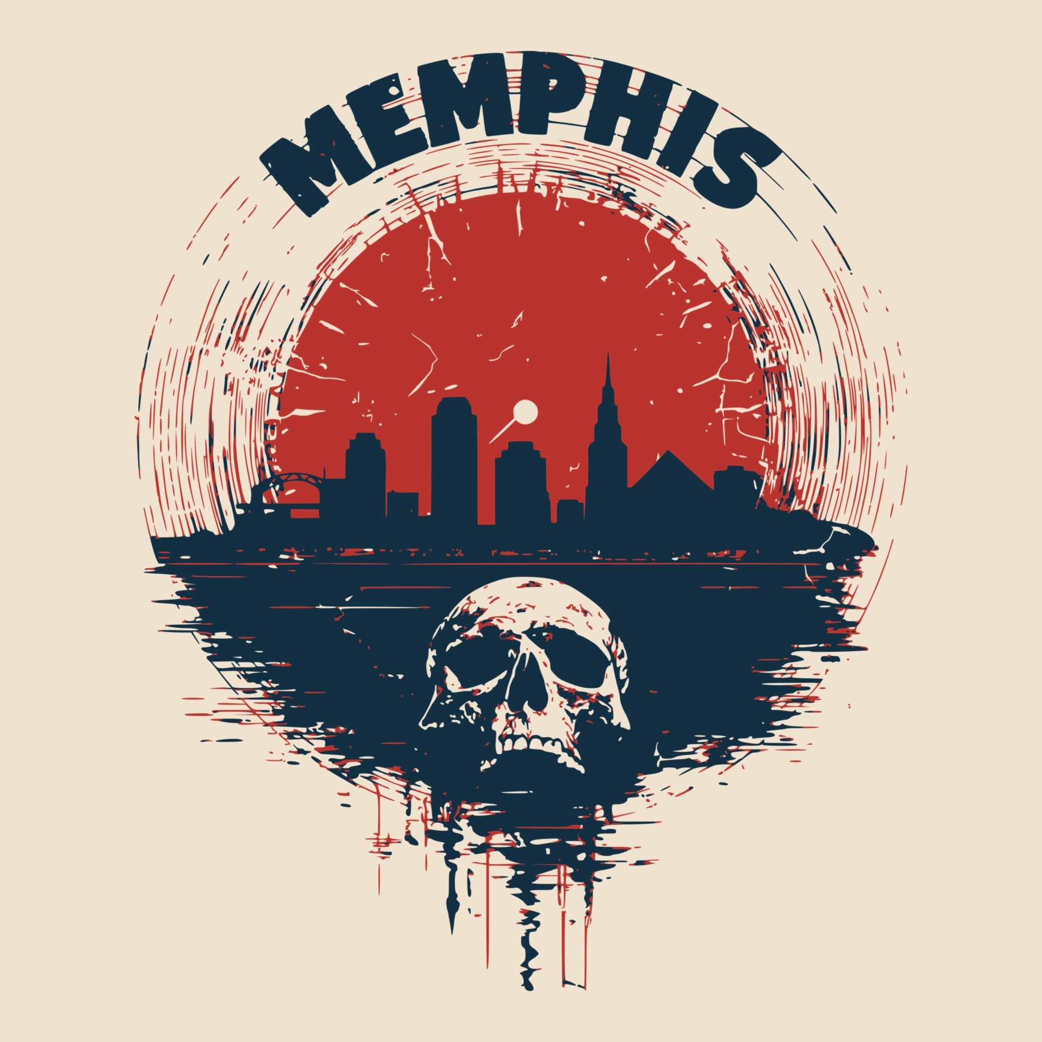 Memphis Vinyl T-Shirt Design Natural