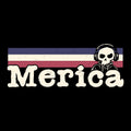 Merica Stripes Tee Black Design