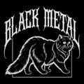 Metal Cat Tee Black Design