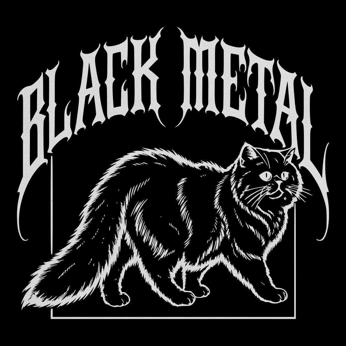 Metal Cat Tee Black Design