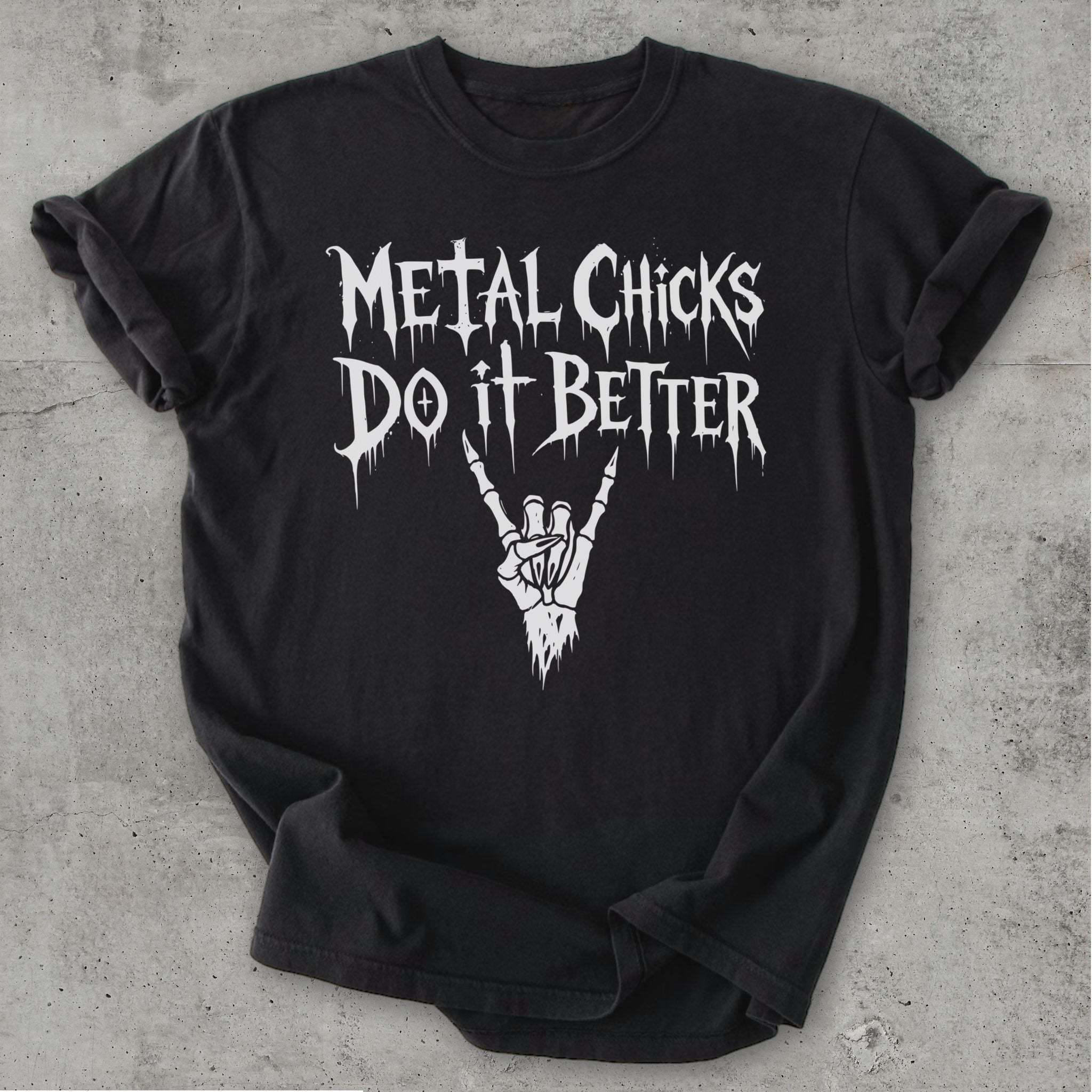 Metal Chicks Tee Black Mockup