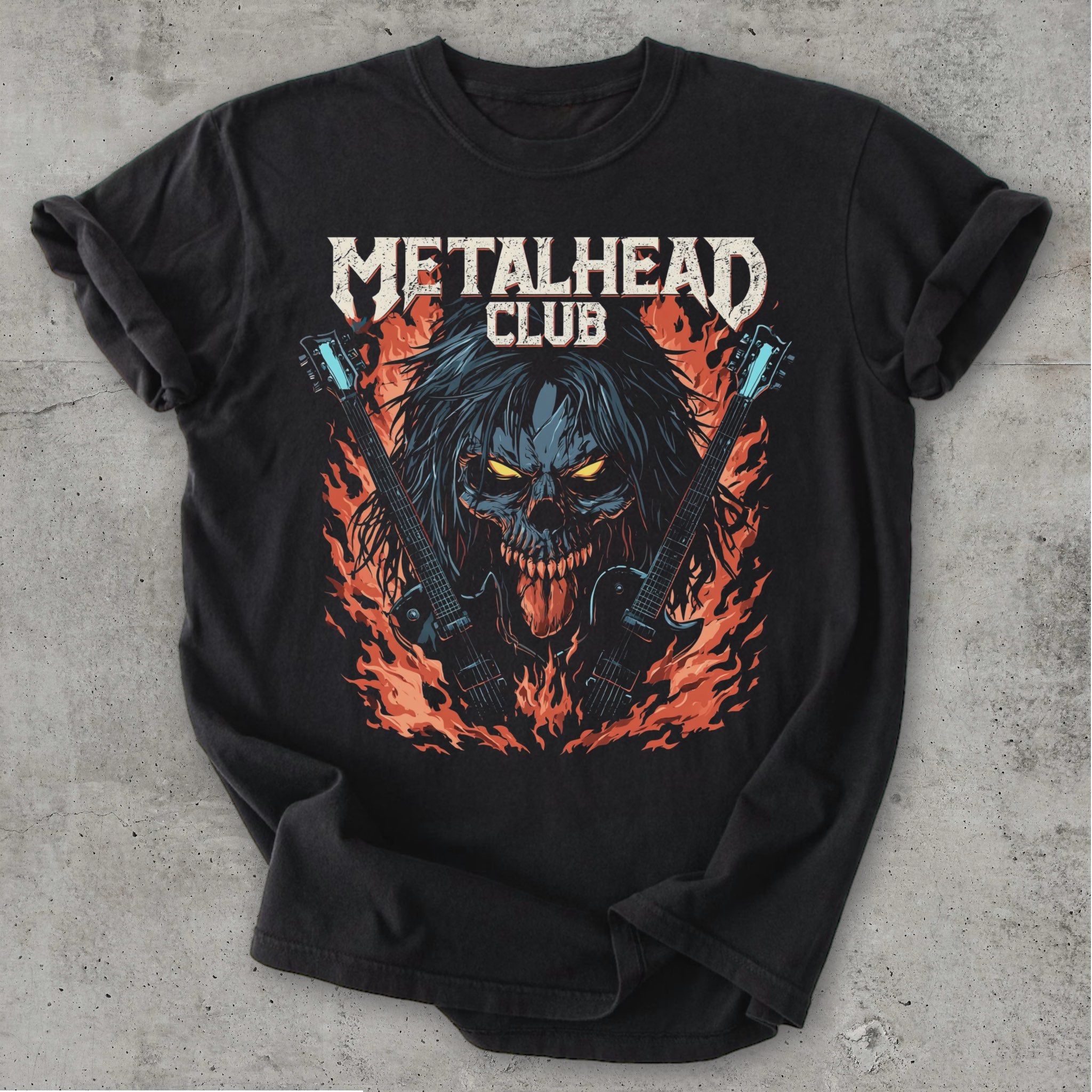 Metalhead Club Tee Black Mockup