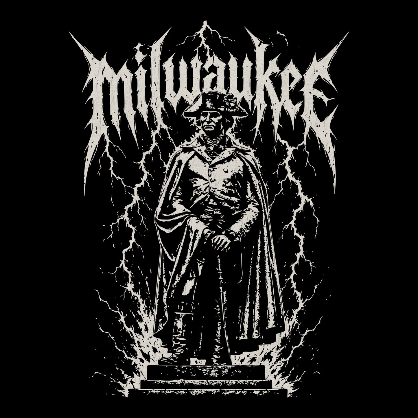 Mil Statue Tee Black Design