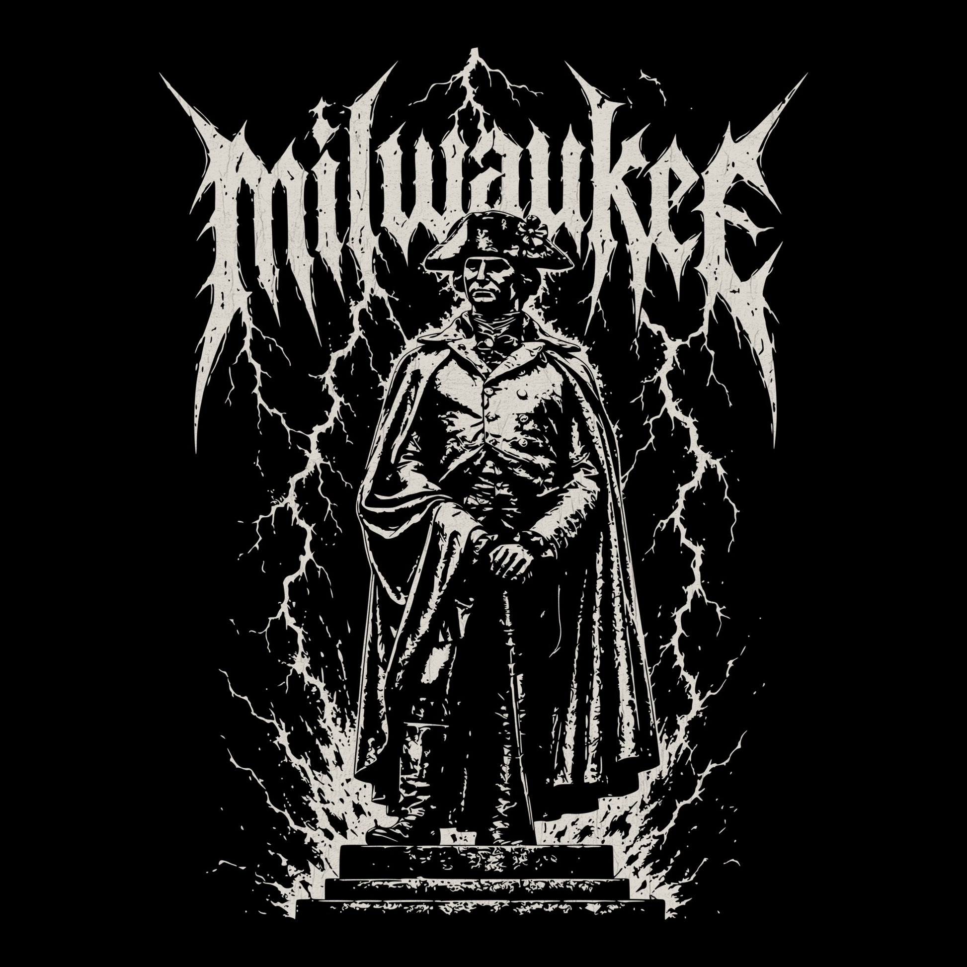 Mil Statue Tee Black Design