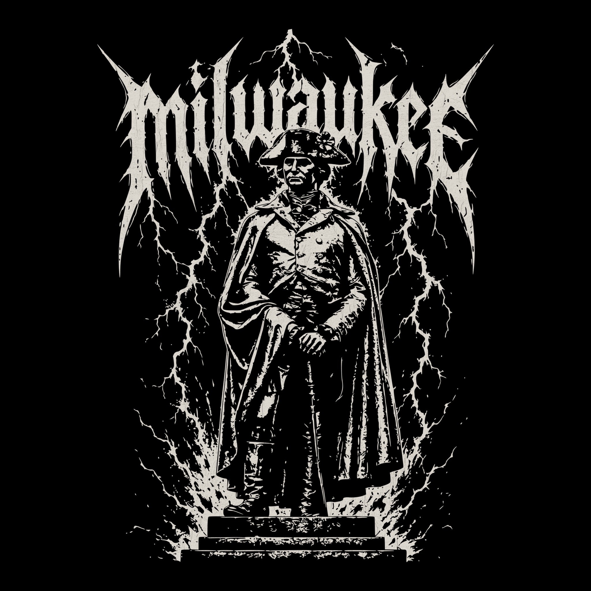 Mil Statue Tee Black Design