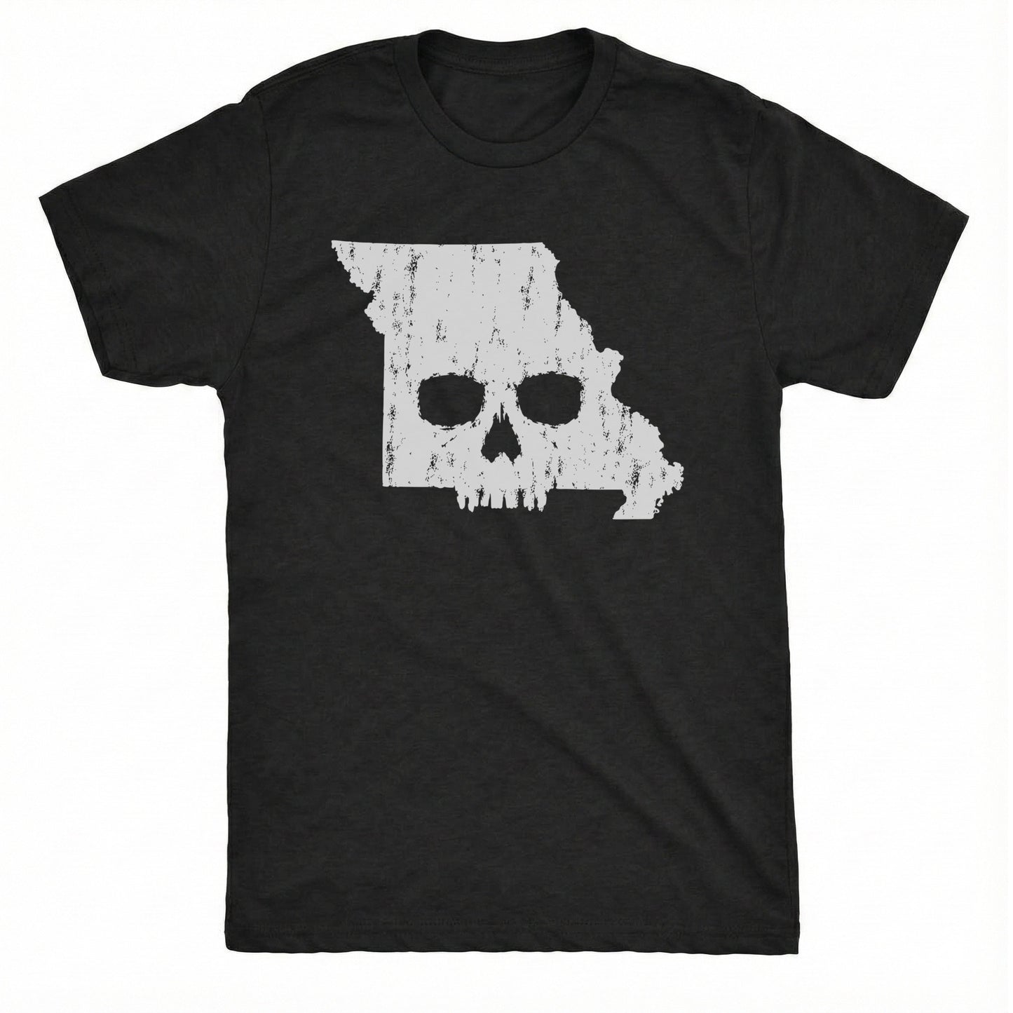Missouri Skull Tee Black Mockup