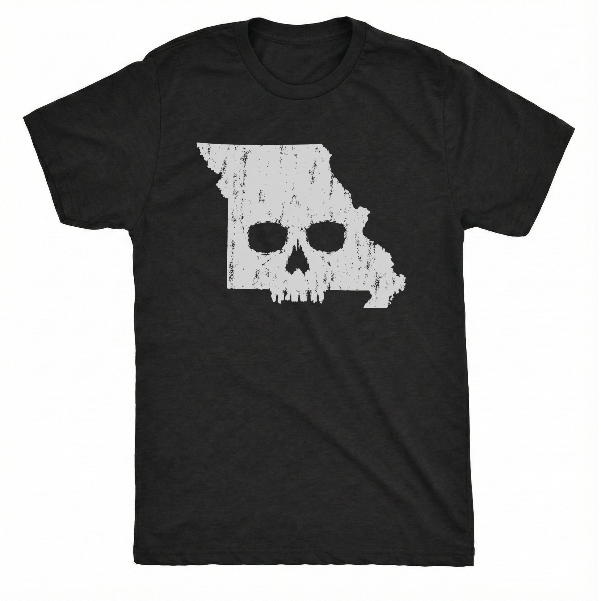 Missouri Skull Tee Black Mockup