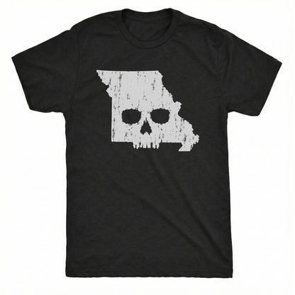 Missouri Skull Tee Black Mockup