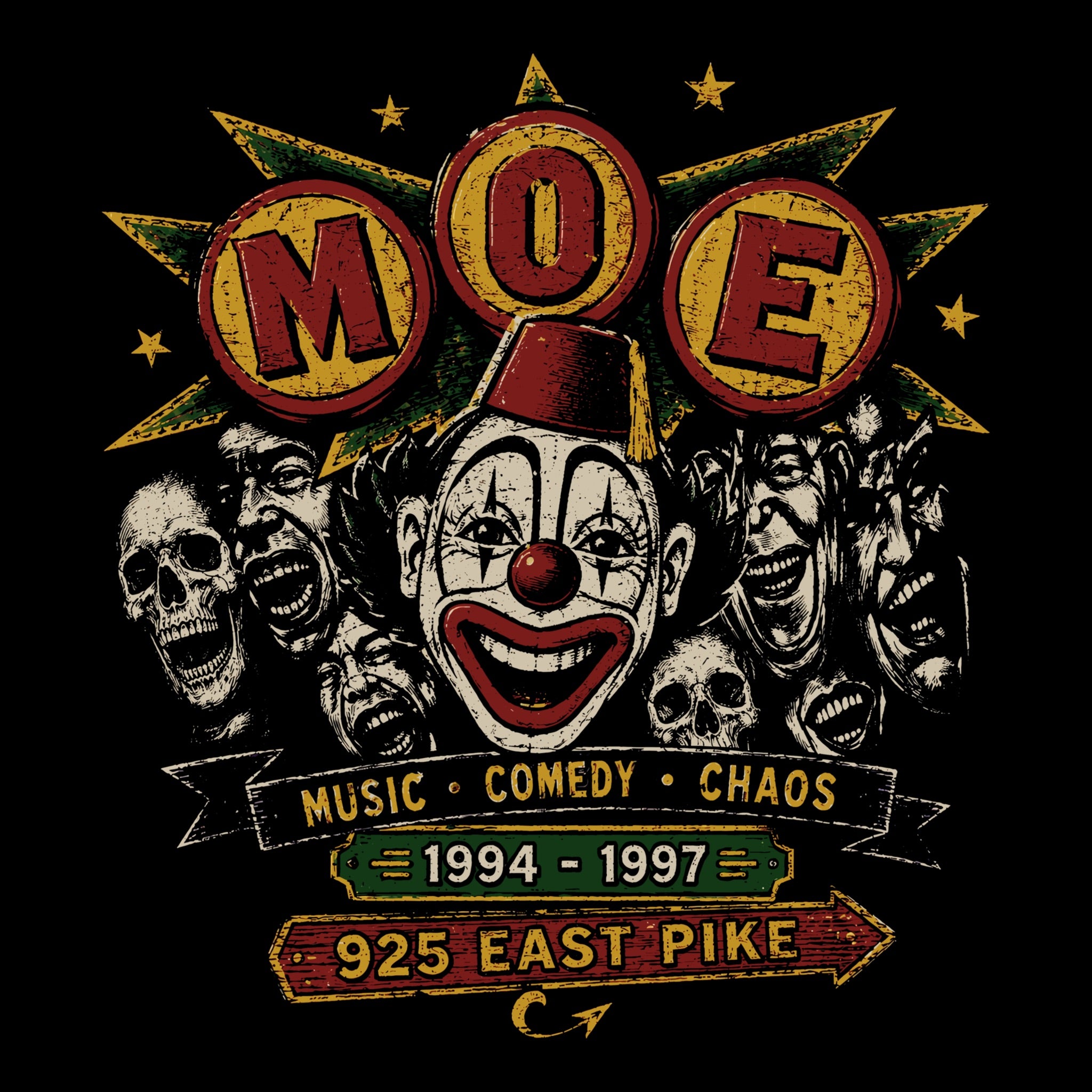 Mo'Roc'N Cafe Tee Black Design