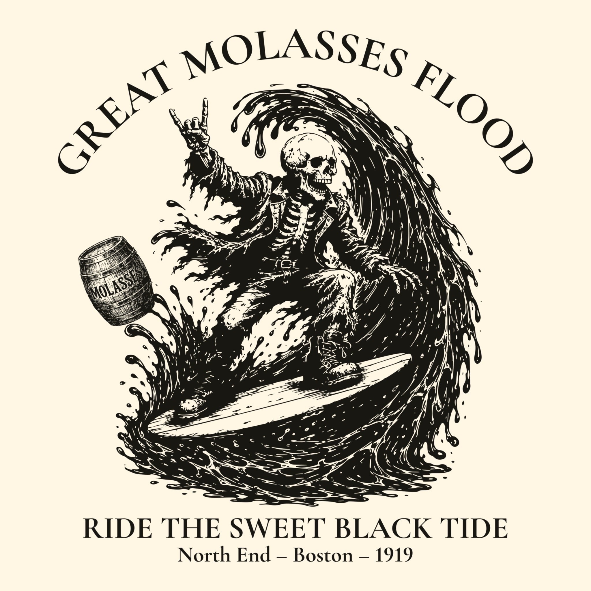 Molasses Flood Tee Natural Design