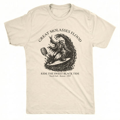 Molasses Flood Tee Natural Mockup