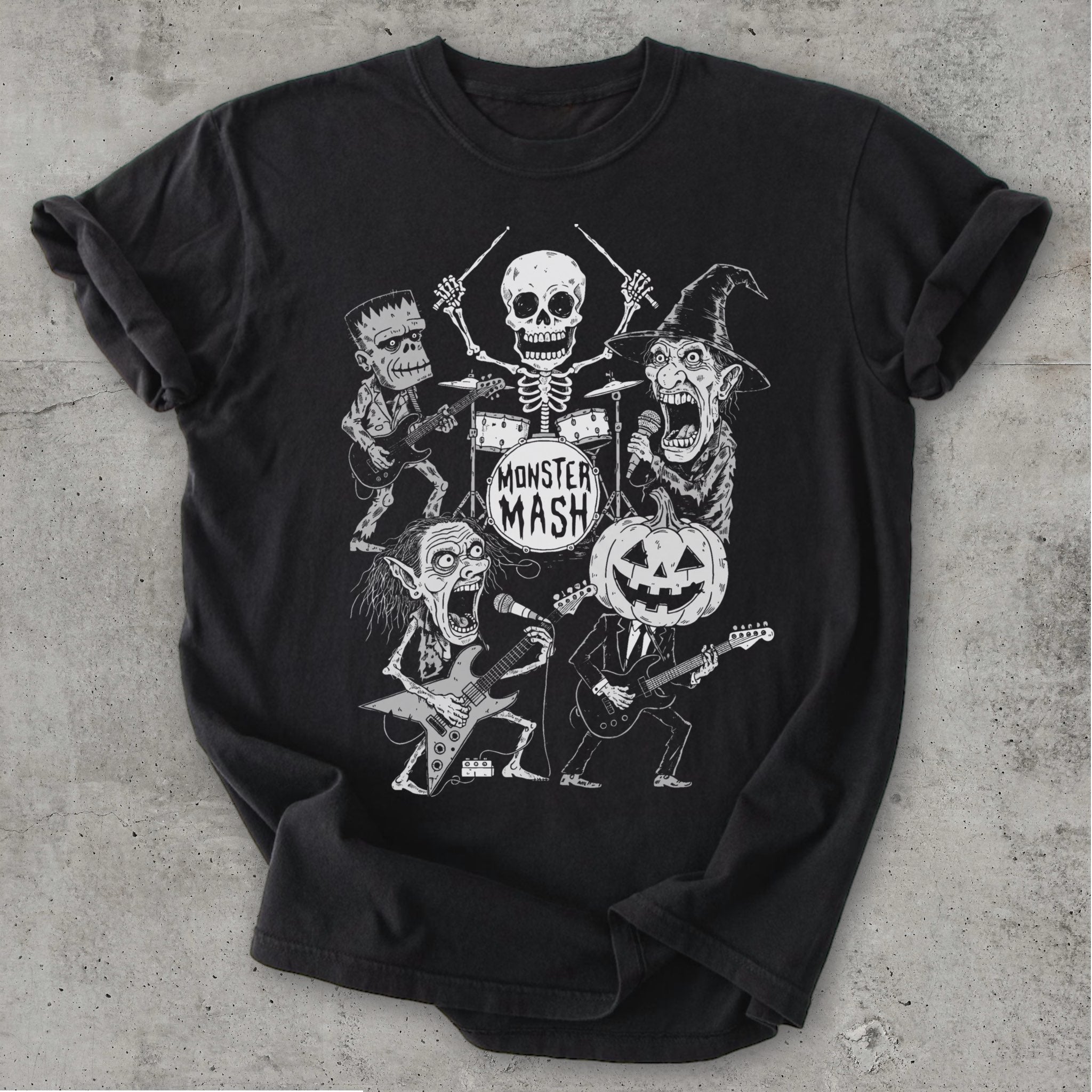 Monster Mash Tee Black Mockup