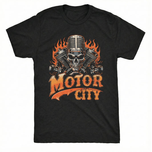 Motor City Mic T-Shirt | Comfort Colors® 1717 Black